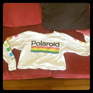 Polaroid long sleeve crop top.